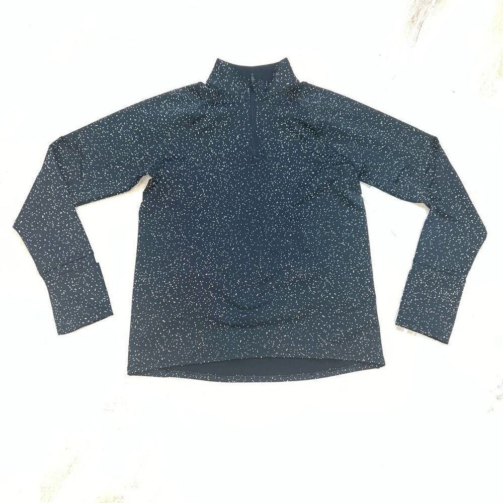 Athleta Whistler Half Zip Quick Dry Fitted Pullover, Black & Spots Women’s Small - Picture 13 of 13